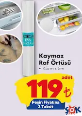 KAYMAZ RAF ÖRTÜSÜ 45X5 CM fiyat ve kampanya bilgisi